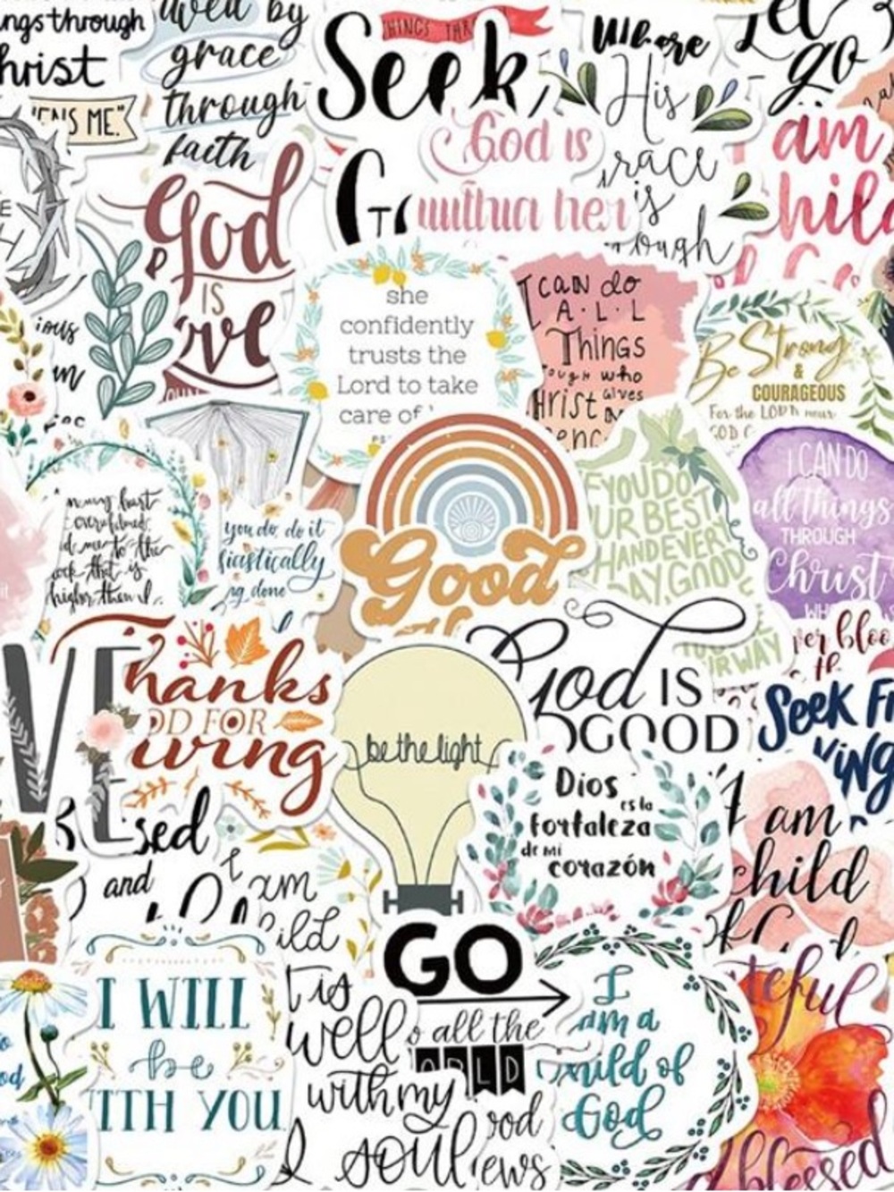 50pk Christian Inspirational Sticker Set - 50 Pieces! - Picture 3 of 5